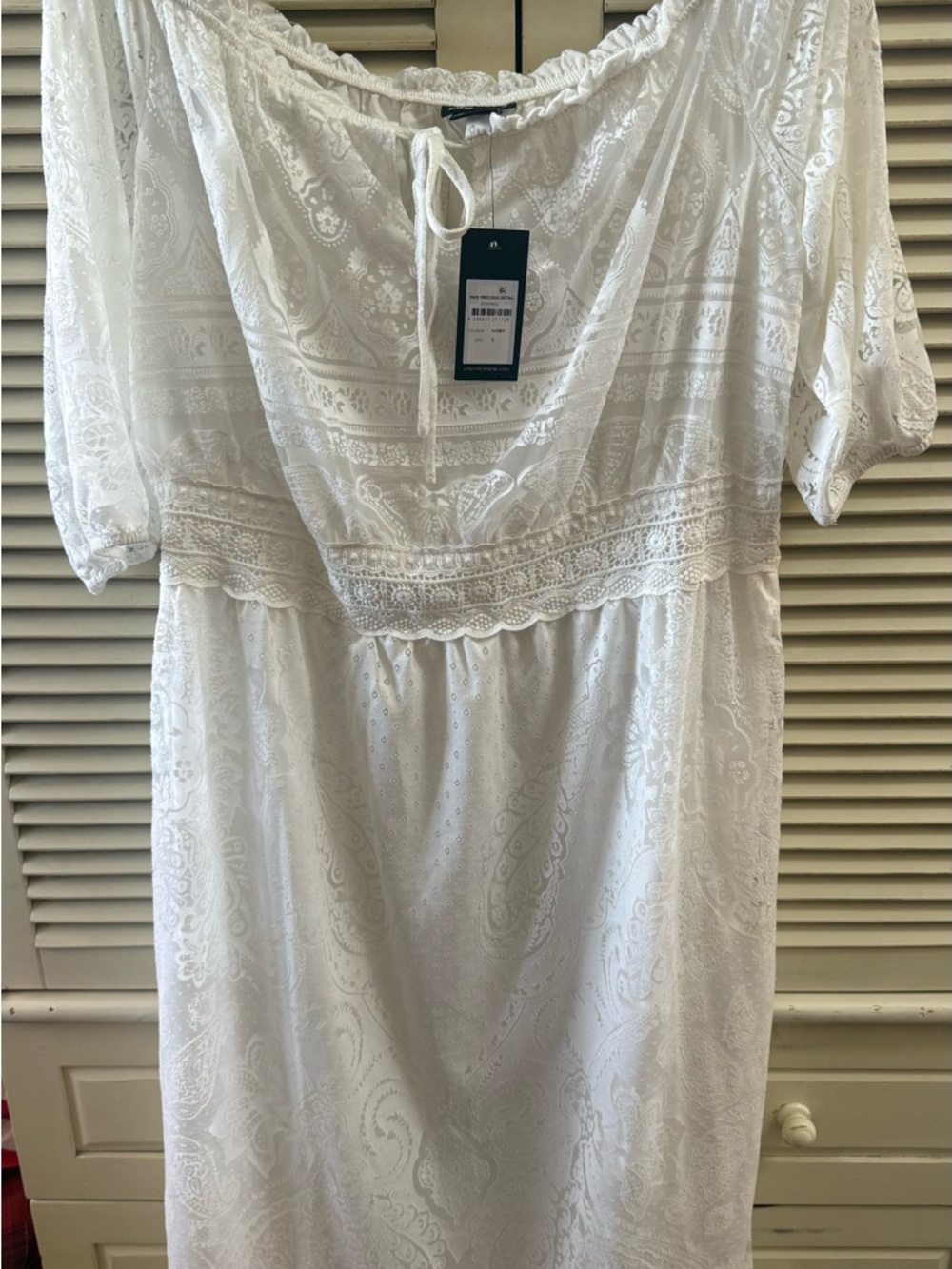 City Chic Ivory Lace-Detail Maxi Dress